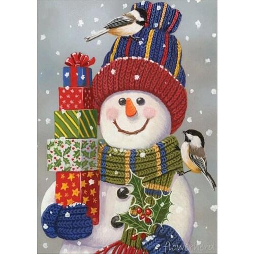 5d DIY Square Diamond Painting Snowman Home Decor Diamond Embroidery Cross Stitch Kits Mosaic Cartoon Christmas Decorations