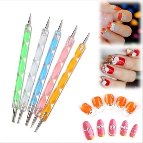20pcs Nail Art Dotting Painting Drawing Polish Brush Pen Tools Nail Brushes for UV Nail Gel Polish Draw Tools 50sets