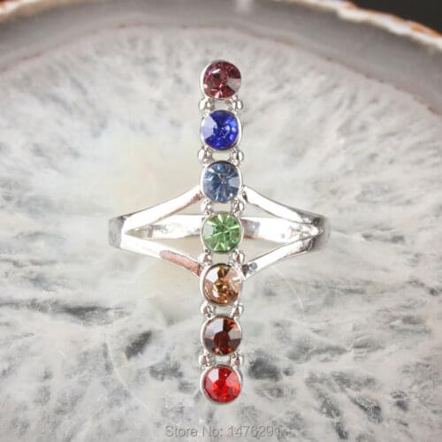 Vogue Adjustable Size Alloy Inlaid Oblate Mix-Color Crystal Beads Ring 1PCS