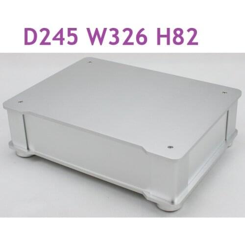Size D245 W326 H82 DAC Amplifier Case Aluminum Chassis Power Supply DIY Box Preamplifier Headphone Home Audio Shell WA87
