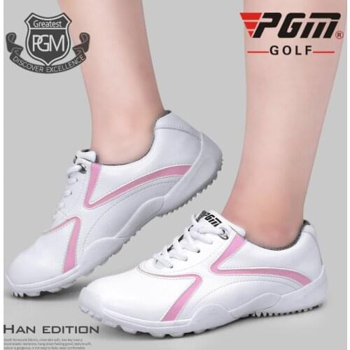 Pgm Woman Waterproof Golf Shoes Non-Slip Wear-Resistant Golf Sneakers Female Breathable Comfortable Golf Shoes AA10095