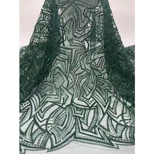 Beaded Lace Latest African Lace Fabric ZH-168889 High Quality Embroidery French Nigerian Lace Fabrics For Sewing