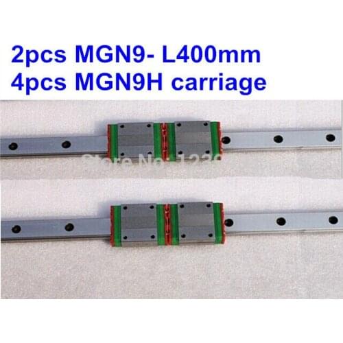 2pcs MGN9 L400mm linear rail + 4pcs MGN9H carriage