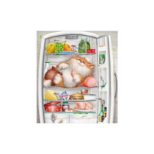 New Factory Wholesale Embroidery Animal Cat Diamond Painting Kits 35x40 Square Rhinestone Pasted Canvas Painting Room Decoration