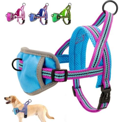 Nylon No Pull Dog Harness Durable Reflective Pet Harness Puppy Pitbull Harness Adjustable For Small Medium Large Dogs