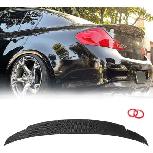 Carbon Fiber Car Rear Spoiler Rear Wing Spoiler Lip Fits for Infiniti G25 G35 G37 4 Door 2006 - 2013 Rear Trunk Boot Lip