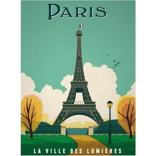 PARIS EIFFEL TOWER TRAVELING METAL TIN SIGN POSTER WALL PLAQUE