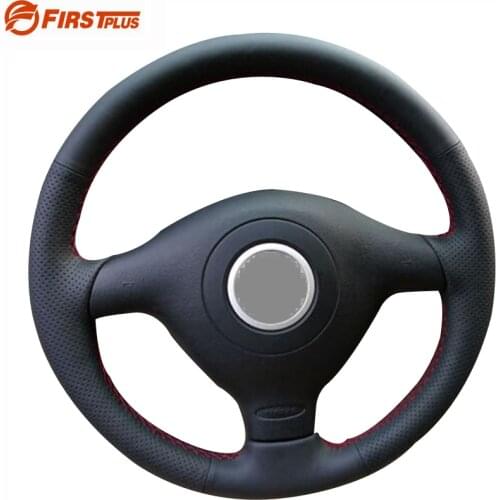 Braided Car Styling DIY Black Leather Steering Wheel Cover for Volkswagen VW Golf 4 Mk4 For Old Passat B5