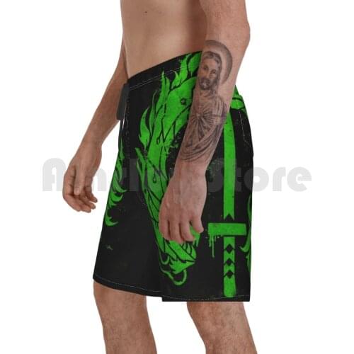 Cyborg Dragon Stencil Beach Shorts Men Beach Pants Swimwear Genji Genji Genji Shimada Video Games Dragon Stencil