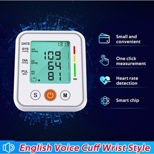Portable Arm Band Type Blood Pressure Monitor Digital Electronic Tensiometer Tonometer Household Heart Rate Monitor LCD BP Meter