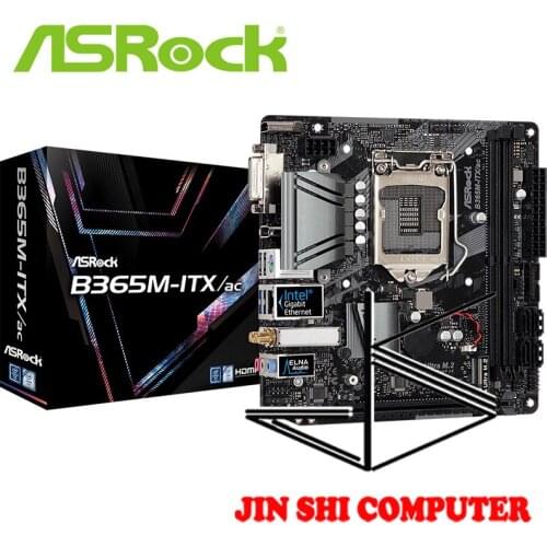 ASRock B365M-ITX/ac processors (Socket 1151) Supports DDR4 4 SATA3, 1 Ultra M.2 (PCIe Gen3 x4 & SATA3)