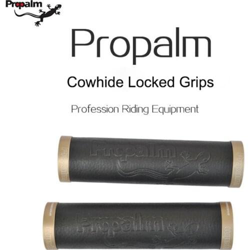 Propalm Bicycle Handlebar Grips - Cowhide Cover Leather for Mountain Road Folding Bike Anti-Slip Handle Grip Bike Accessories
