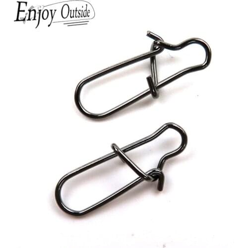 100pcs/pack high bearing fishing snap Stainless Steel Fishing Barrel Swivel Safety Snaps Lure Accessories Connector Snap Pesca