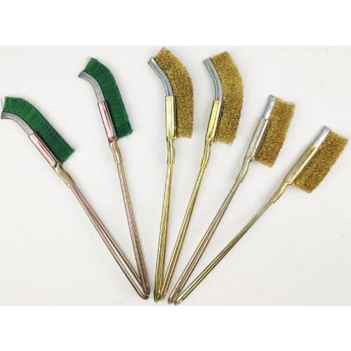225- 245mm Mini Wire Brush Steel Brass Nylon Polishing Brush for Industry Detail Metal Rust removal Household Cleaning Hand Tool