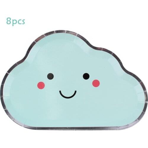 Cloud Theme Party Plate Baby Shower Birthday Party Decorations Kidsbirthday Decoration Disposable Tableware Party Supplies