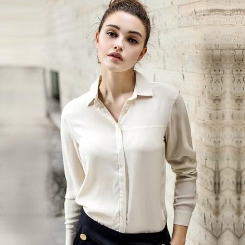 Heavy Pure Silk Long 100% Mulberry Silk Top Women Plus Size Solid Loose Blouses XS S M L XL FREE SHIPPING