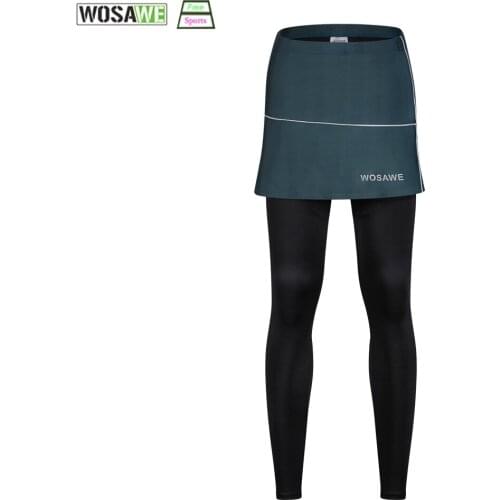 WOSAWE Cycling Tights Women Breathable Ultralight Ice Cooler Fabric Bicycle Bike Trousers With Skirt Comfortable Soft 3D Padded