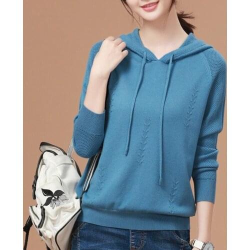 Autumn Winter Style Women Knitted Pullover Sweater Lady Casual Long Lantern Sleeve V-Neck Loose Knitted Pullover ZZ0859