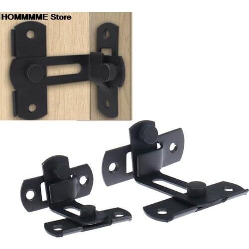 1pc Barn Door Cast Metal Hook Latch Lock Texture Country Rustic Decoration Ornament Right Angle Sliding Door Buckle NEW