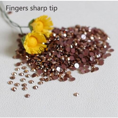 1000pcs 3mm New fashion Bling Jelly Nail Art Dark coffee AB Rhinestones Phone Case Shiny Beads Flat back N06