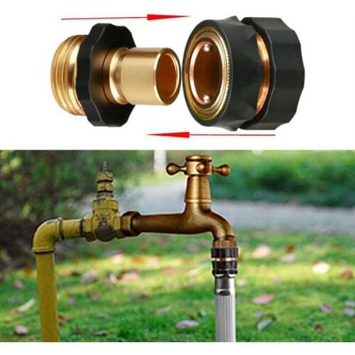2pcs 3/4" thread Garden Quick Connector Brass Water Gun Joints Washing Machine Adapter Garden Irrigation Fittings Water Hose
