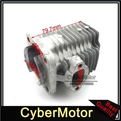 44mm Cylinder Head For 2 Stroke 49cc Engine Chinese Minimoto Pocket Dirt Bike Mini Kids ATV Quad 4 Wheeler Baby Crosser
