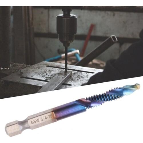 6Pcs Tap Drill Bits Gradient Smooth Drilling 1/4 Shank Hex-shank Spiral Drill Bit Group for Electric Drill