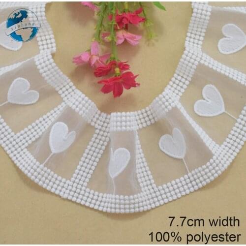 7.7cm white polyester embroidery lace french lace ribbon fabric guipure diy trims warp knitting sewing Accessories#3835