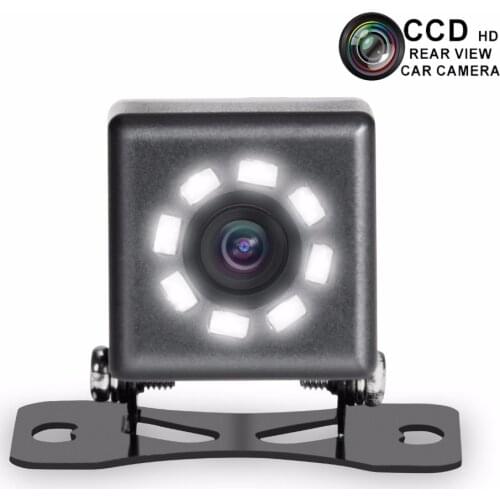 Car Rear View Reverse Camera Car Backup Reversing Camera CCD 8 LED Light Night Vision Parking Assistance Camera 170 Wide Angle