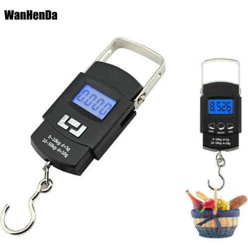 40kg/50kg x 10g Mini Digital Scale for Fishing Luggage Travel Weighting Steelyard Hanging Electronic Hook Scale, Kitchen Weight