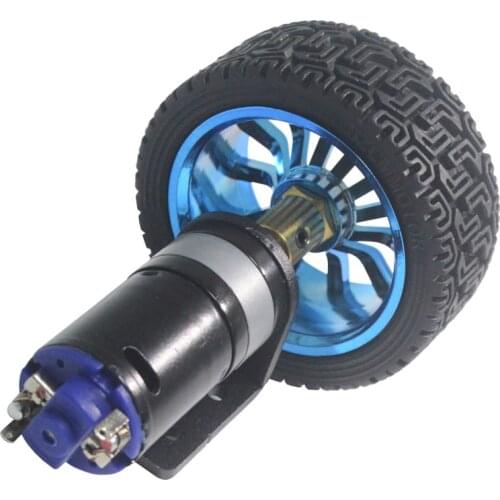 DC12v Smart Car Motor Kit 370 Micro DC Bimetal Gear Reducer Low Speed Motor High Torque Black Leather Violent Motor