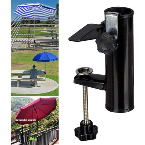 Umbrella Holder Parasol Holder For Balcony Railing Patio Umbrella Support Stand Clip Outdoor Table Fixed Clamps