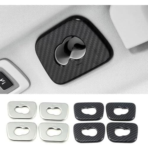 For Volvo XC60 2018 2019 2020 Car Interior Roof Hook Frame Cover Trim Strip Carbon Fiber Color ABS Interior Moulding Sticker