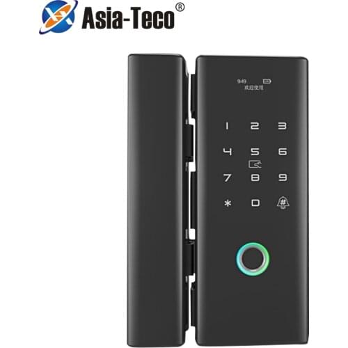 Smart Lock Remote Control Fingerprint/Tuya APP/IC Card Password Eletronic Door Lock for home office Frameless Glass Push Door