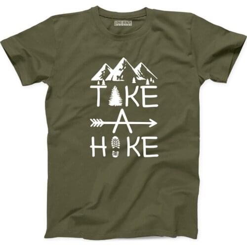 "Take A Hike T-Shirt Funny Hiker Happy Camper New Adventure Mountain Graphic Tee New 2019 Short Sleeves Cotton Funny T Shirt"