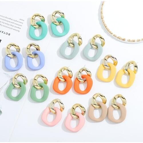 Miwens Geometric Acrylic Contect Dangle Drop Earrings For Women Irregular Circle Resin Pendant Hanging Earrings Wedding Jewelry