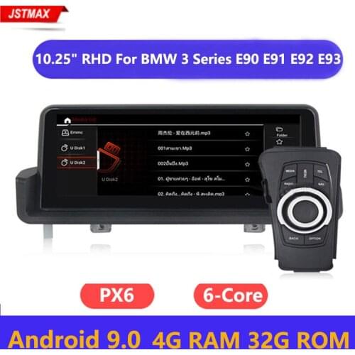 IPS Android 9.0 6core 10.25" Car Auto Screen For BMW E90 91 E92 E93 GPS Navi Stereo 4+32G RAM WIFI Google Touch Screen BT AUX