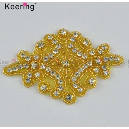 Keering High Quality Rhinestone Beaded Iron Patch For Clothes WRA-175