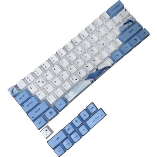 Keyboard Sakura Keycap 60% PBT Keycap Set Mechanical Toetsenbord keycap Voor GH60 RK61/ALT61/Annie /poker keycap GK61 GK64