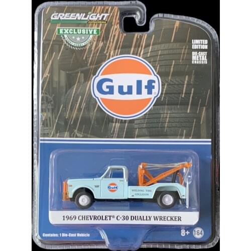 GreenLight 1:64 1969 Chevrolet C-30 Gulf Oil Coating Diecast Collection of Die-casting Simulation Alloy Model Car Children Toys