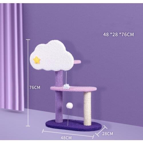 Cat climbing frame cat litter, cat tree one solid wood scratching post large cat tower cat scratching board toy jumping platform