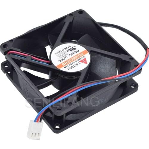 For Y.S TECH FD488025HB DC 48V 0.09A 3-wire 80x80x25mm Server Cooler Fan