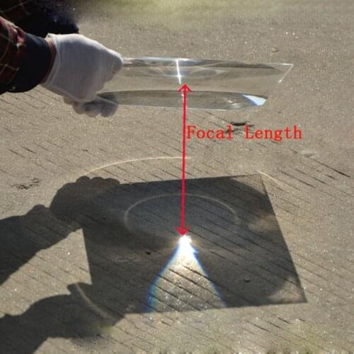 Fresnel Lens 240X240 Focal Length 250mm Solar Concentrating Threaded Newspaper Reading Screen Magnifying Glass Outdoor Ignition