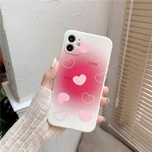 Fashion Cute Pink love heart soft TPU Phone Case For OPPO A31 A9 A5 2020 R17 A3S F9 F11 A52 A59 A91 A92S Reno 5 Pro 2Z Cover