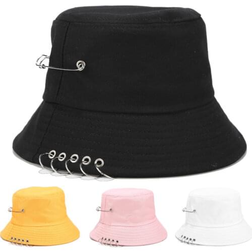 Brooch Ring Harajuku Bucket Hat Men and Women Unisex Pop Bob Outdoor Beach Sun Hat Fashion Panama Fashion Fishing Fisherman Hat