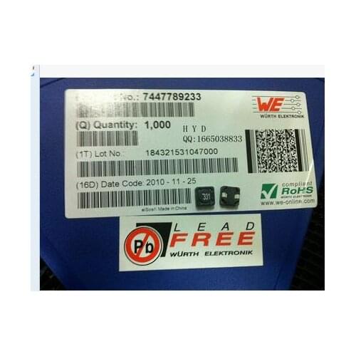 WE fixed value inductors 7447789233 330uH 0.32A 2.62ohm