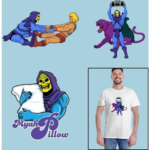 Tiger and Skull, Men Stickers on Clothes Heat Transfer Ironing stickers Heat-sensitive patches Heat Transfer PVC Patch