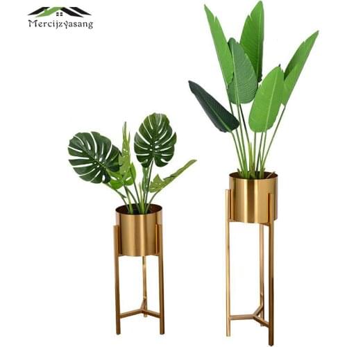 Floor Vases Europe Multifunction Metal Flower Vase Gold Geometric Shape Road Lead Flower Holder for Home Decoration Gift G037