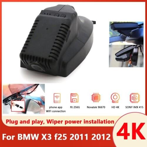 New! 4K Easy to install Car DVR Video Recorder Dash Cam Camera For BMW X3 f25 2011 2012 full hd 2160p Novatek 96670 + SONY MX415