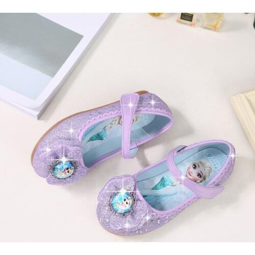2018 autumn new childrens crystal shoes girls single shoes princess shoes ice snow odd Frozen Aisha flat sandals EU size 22-36